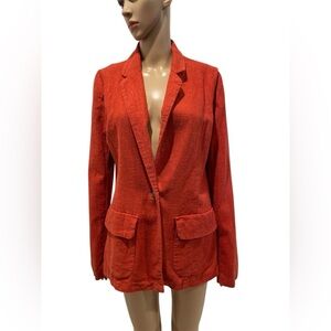 Old Navy Linen Blend Burnt Orange Blazer size Medium